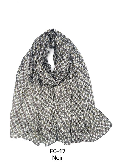 Wholesaler M&P Accessoires - Printed scarf with golden paisley pattern