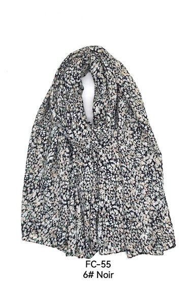 Wholesaler M&P Accessoires - Floral print scarf with gilding
