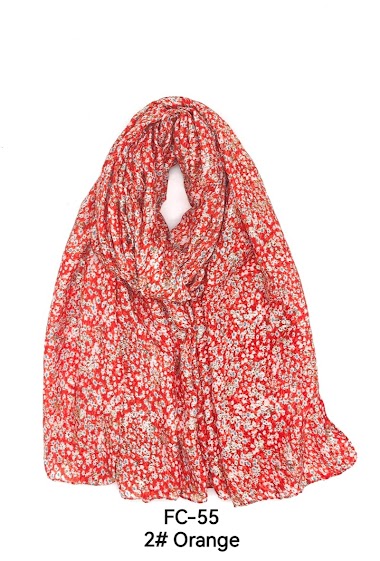Großhändler M&P Accessoires - Floral print scarf with gilding