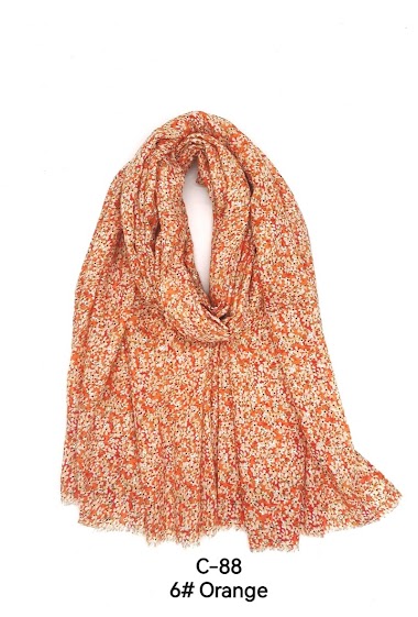 Wholesaler M&P Accessoires - Small flower print scarf with gilding