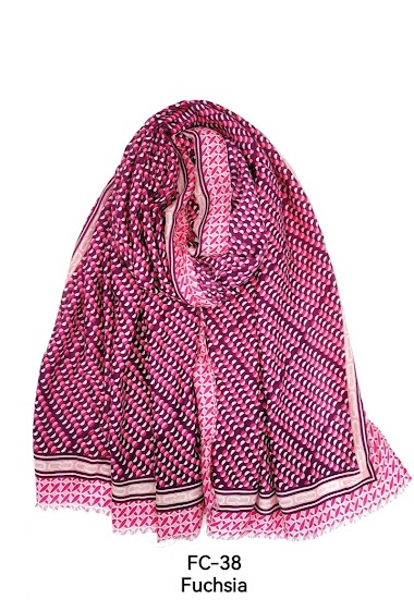 Großhändler M&P Accessoires - Zweifarbiger Schal mit Tupfenmuster
