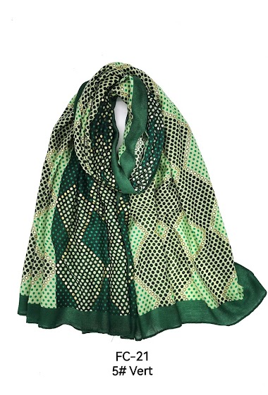 Wholesaler M&P Accessoires - Polka dot and gold print scarf