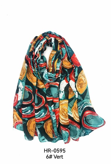 Großhändler M&P Accessoires - Multicolored round printed scarf