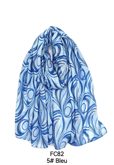 Wholesaler M&P Accessoires - Leaf print scarf with gilding