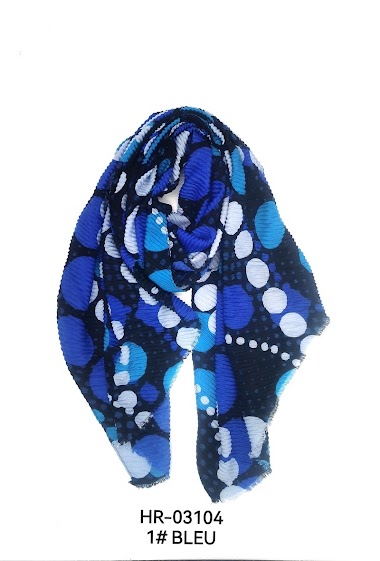 Wholesaler M&P Accessoires - Round polka dot printed pleated scarf