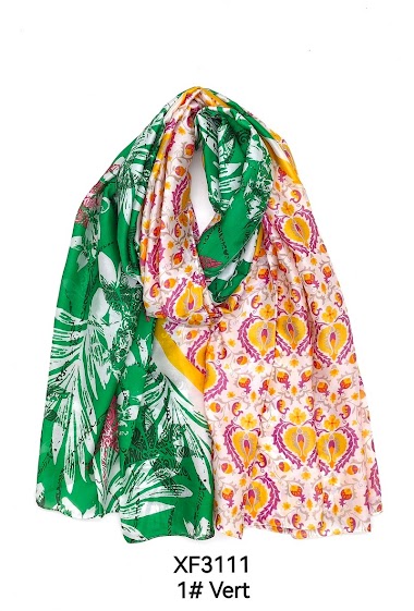 Großhändler M&P Accessoires - Printed silk touch light satin scarf 180*90 cm