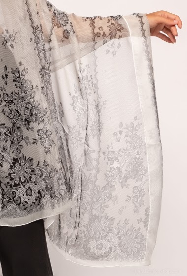 Wholesalers M&P Accessoires - Pareo shawl light silk scarf printed 190 * 110 CM