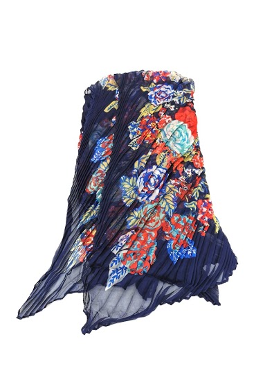 Wholesaler M&P Accessoires - Printed pleated shawl pareo