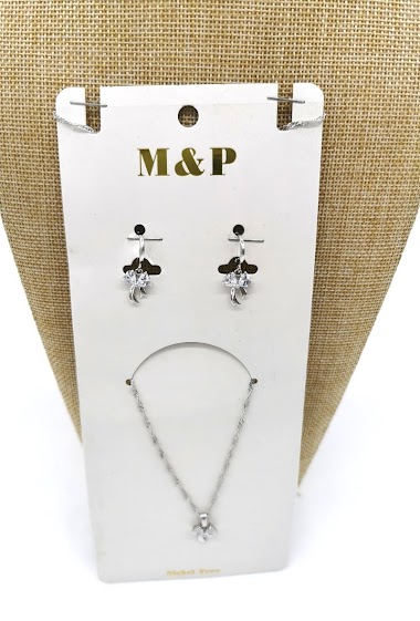 Grossiste M&P Accessoires - Parure collier et boucles d'oreilles