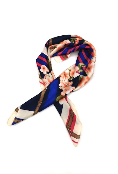 Mayorista M&P Accessoires - Pequeño pañuelo cuadrado estampado flores 70 * 70 cm