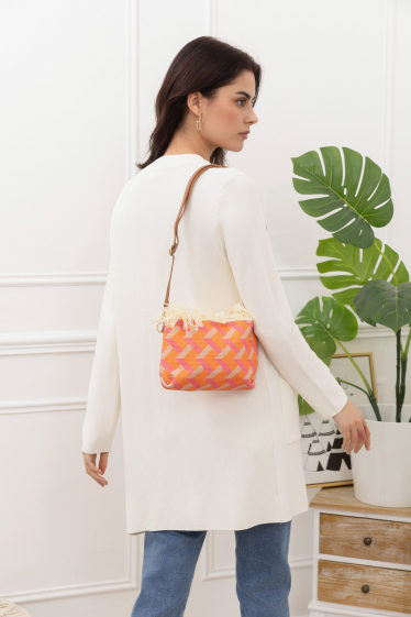 Grossiste M&P Accessoires - Petit sac à bandoulière porté travers réglable coton imprimé géométrique