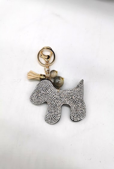 Wholesaler M&P Accessoires - Blue crystal dog keychain