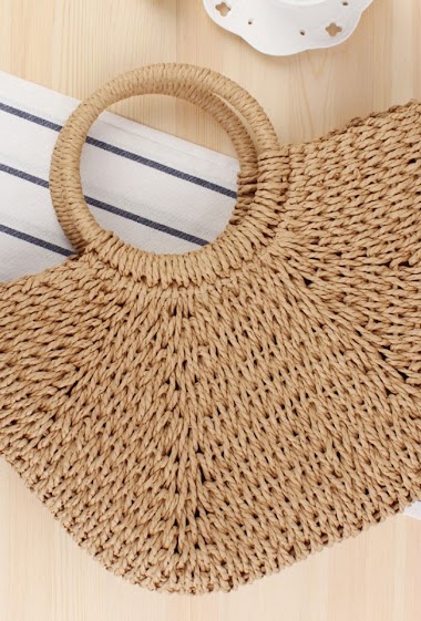 Bohemian braided basket tote bag