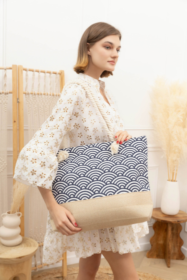 Wholesaler M&P Accessoires - Woven cotton tote bag with zipper