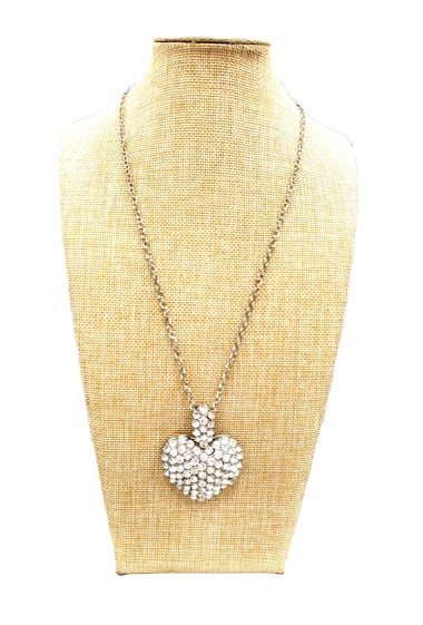Grossiste M&P Accessoires - Sautoir fantaisie métal pendentif cœur