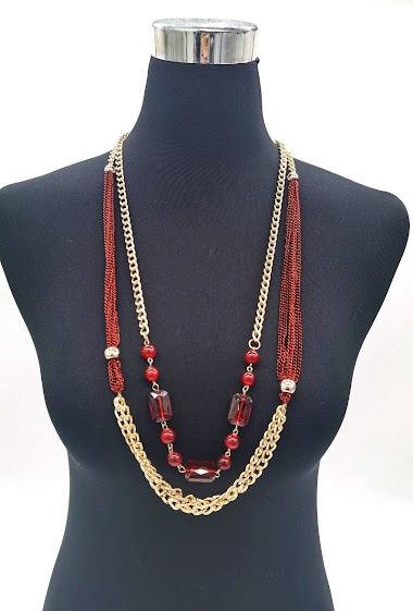 Großhändler M&P Accessoires - Fancy metal multi chain long necklace