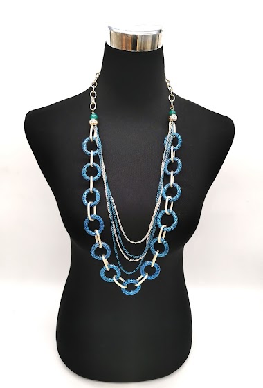 Wholesaler M&P Accessoires - Fancy metal multi chain long necklace