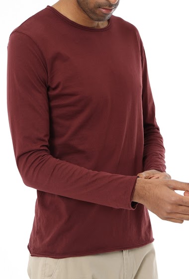Großhändler Mentex Homme - Plain light round neck cotton sweater