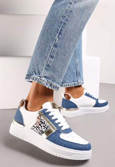 Wholesaler Mulanka - lace-up wedge sneakers with a polka dot pattern