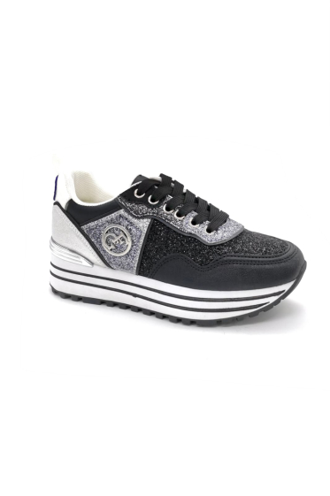 Wholesaler Mulanka - glittery lace-up sneakers with a buckle at the back
