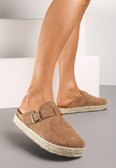 Wholesaler Mulanka - suede closed front mule with buckle