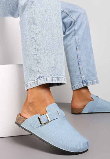 Wholesaler Mulanka - mules with a closed front in denim material