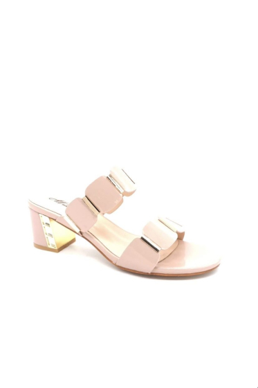 Wholesaler Mulanka - patent mules with two straps and a special heel