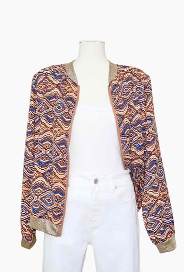 Wholesalers MUSY MUSE - Lined printed bomber jacket