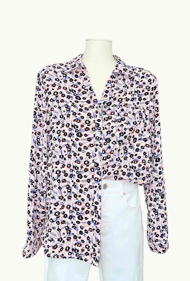 Wholesalers MUSY MUSE - Printed shirt with invisible button
