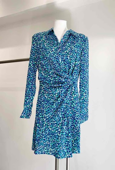 Grossiste MUSY MUSE - Robe chemise drapée en viscose