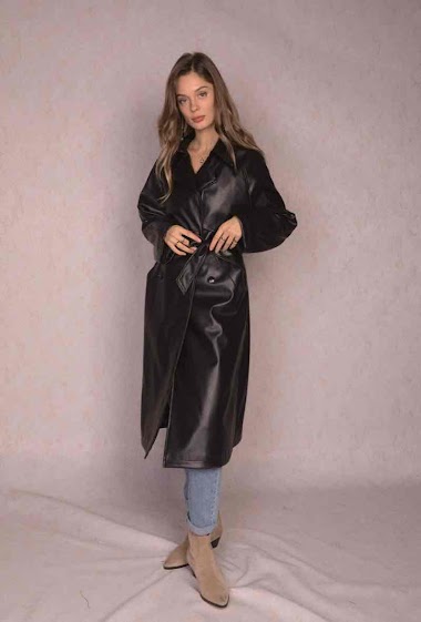 Wholesaler MUSY MUSE - Long faux trench coat