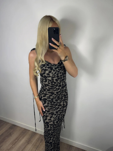 Wholesaler MW Studio - gray leopard dress