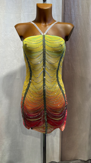 Wholesaler MW Studio - rhinestone mesh dress