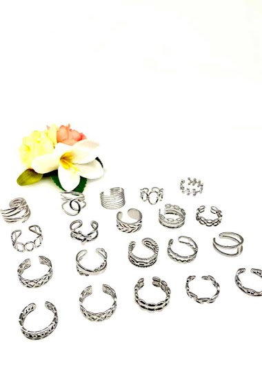 Wholesaler MY ACCESSORIES PARIS - Ring stainless steel silver color