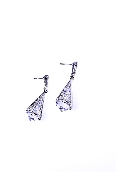 Wholesaler MY ACCESSORIES PARIS - Earring rhodium & zirconium