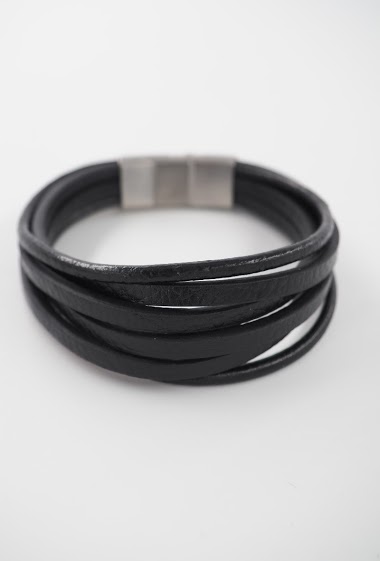 Großhändler MY ACCESSORIES PARIS - BRACELET MAN LEATHER AND STAINLESS STEAL