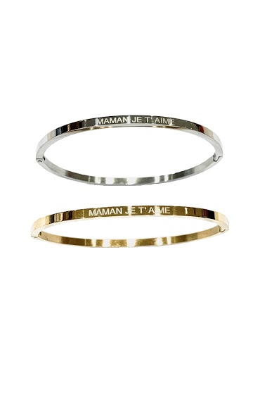 Großhändler MY ACCESSORIES PARIS - BANGLE STAINLESS STEEL MAMAN JE T'AIME