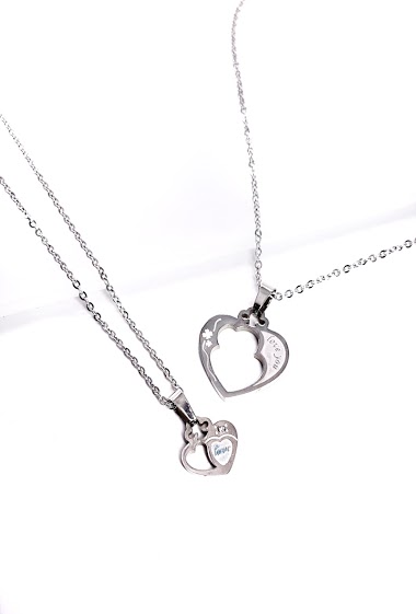 Großhändler MY ACCESSORIES PARIS - Stainless Steel Necklace Couple Double Chain