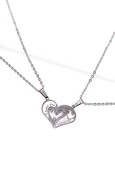 Großhändler MY ACCESSORIES PARIS - Stainless Steel Necklace Couple Double Chain