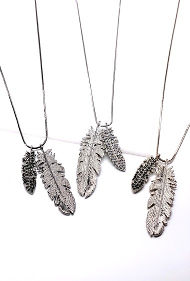 Wholesaler MY ACCESSORIES PARIS - Necklace metal feather
