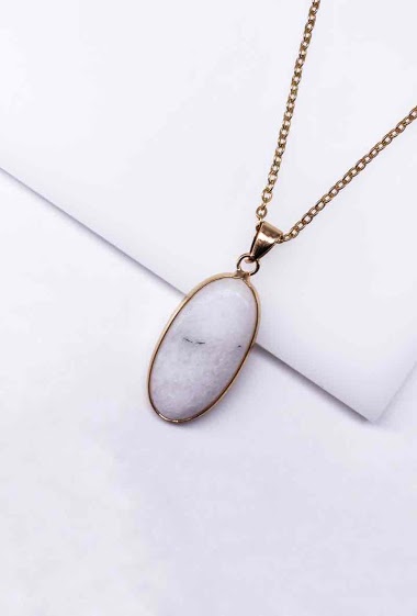 Großhändler MY ACCESSORIES PARIS - Necklace with long oval stone