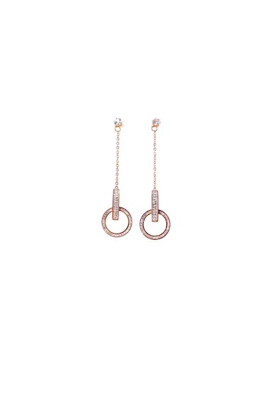 Wholesaler MY ACCESSORIES PARIS - Stainless Steel Earrings Rose Gold