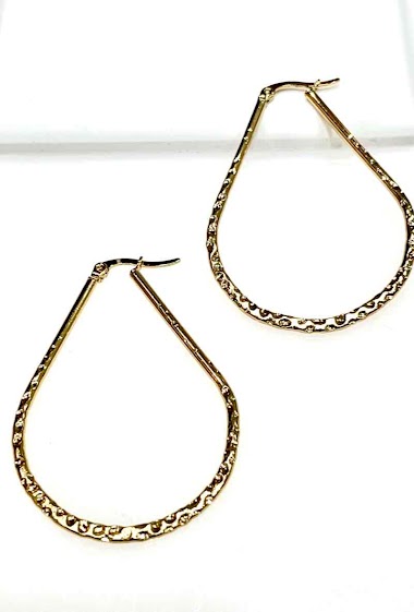 Wholesaler MY ACCESSORIES PARIS - Earrings oval stainless steel