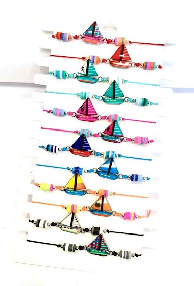 Wholesaler MY ACCESSORIES PARIS - Bracelet boat 12 Mixed Colors