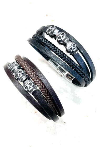 Wholesaler MY ACCESSORIES PARIS - Bracelet leather & stainless