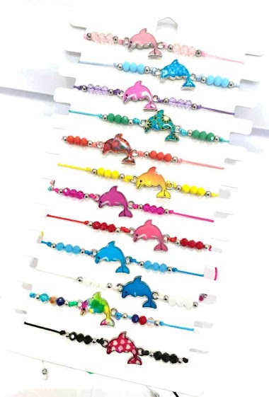 Wholesaler MY ACCESSORIES PARIS - Bracelet dolphin 12 Mixed Colors