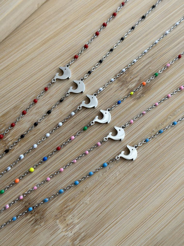 Wholesaler MY ACCESSORIES PARIS - Dolphin Stainless Steel Bracelet