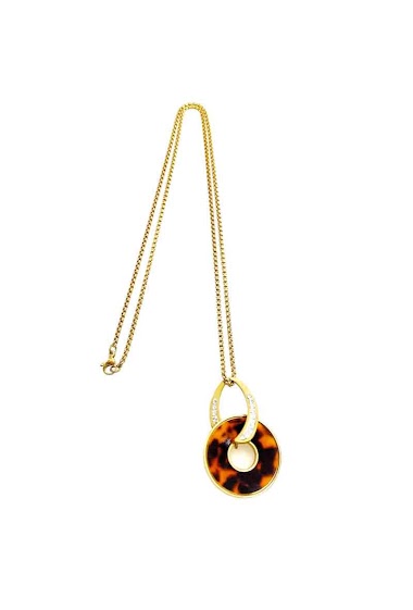 Wholesaler MY ACCESSORIES PARIS - Long Stainless Steel Resin Necklace