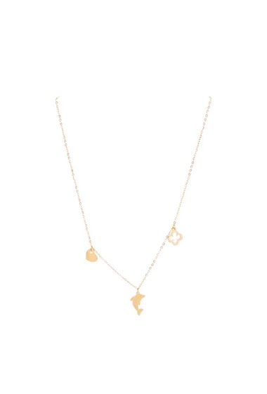 Wholesaler MY ACCESSORIES PARIS - Stainless Steel Necklace Rose Gold