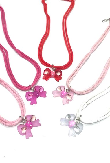 Wholesaler MY ACCESSORIES PARIS - Necklace  child heart bow - pack 12 pces
